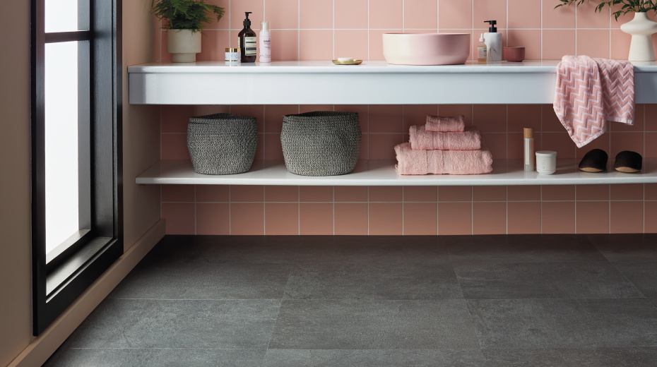 Karndean Milanese Slate stone flooring in a bathroom